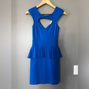 Arden B Peplum Mini Dress in Aqua Blue Size S